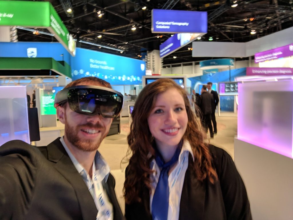 jason at RSNA 2018 wearing an AR headset